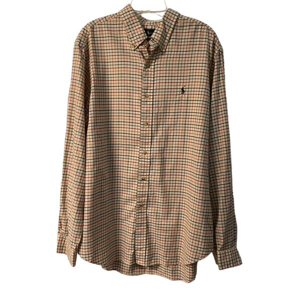 Ralph Lauren Button Down Shirt Mens XL/TG 100% Cotton Long Sleeve Multi Check - Picture 2 of 10